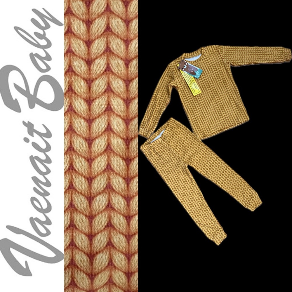 🐥New 3T MODAL/TENCEL Golden Braided Design 2-Piece Pajama Set Vaenait Baby